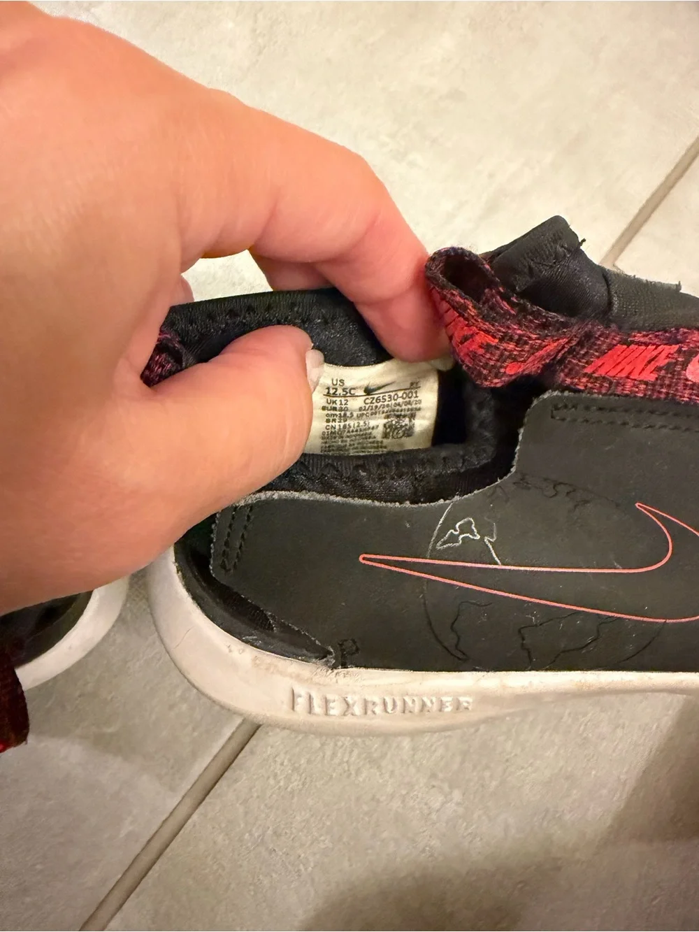 Nike Flex Runner black and crimson size 12.5c